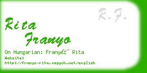 rita franyo business card